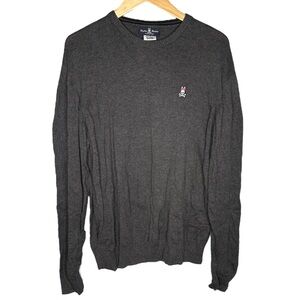 Psycho Bunny crewneck sweater Men's size xl Gray Pima cotton